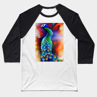 BEAUTIFUL AND COLORFUL SINGLE PEACOCK Baseball T-Shirt